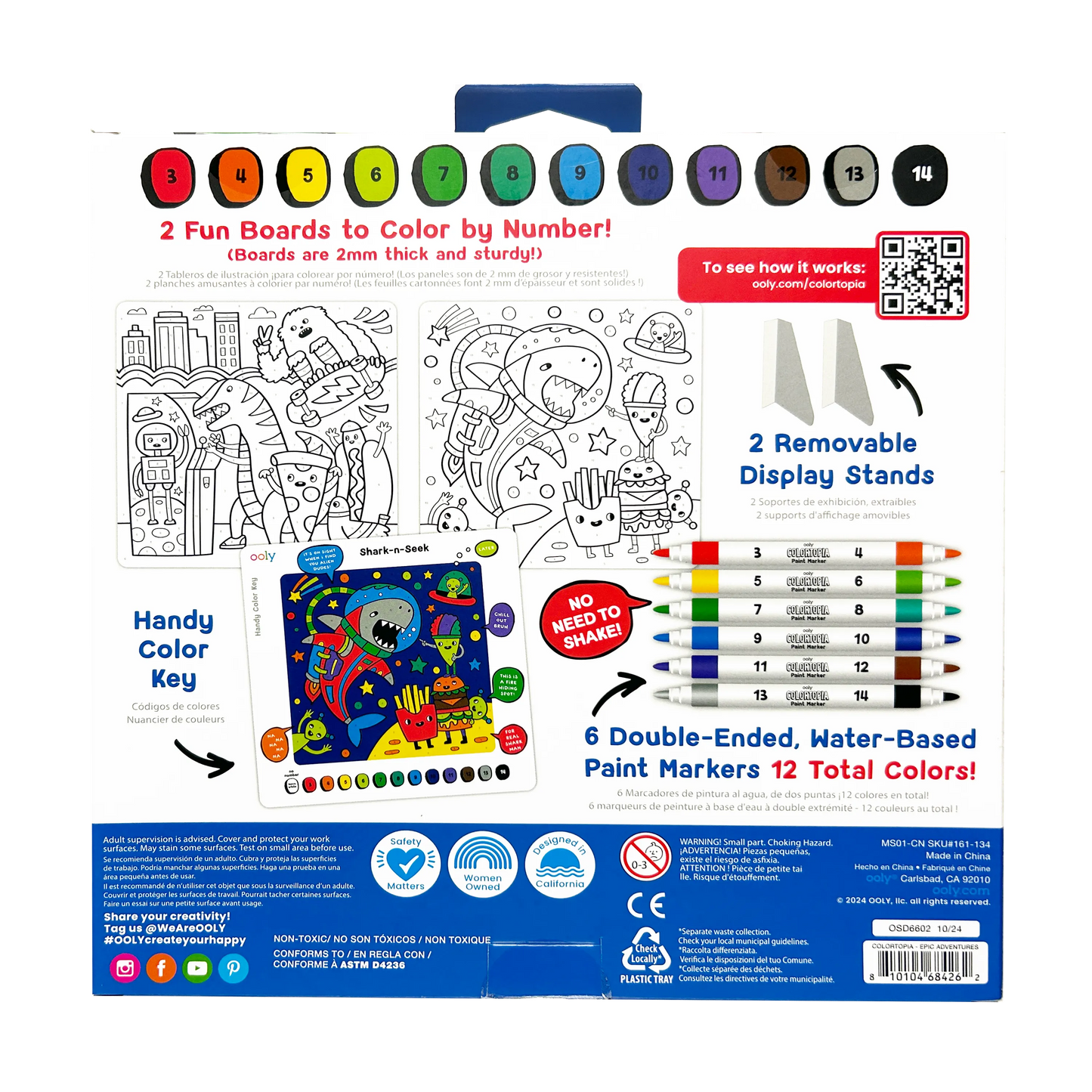 Colortopia Color By Number Paint Marker Kit - Epic Adventures