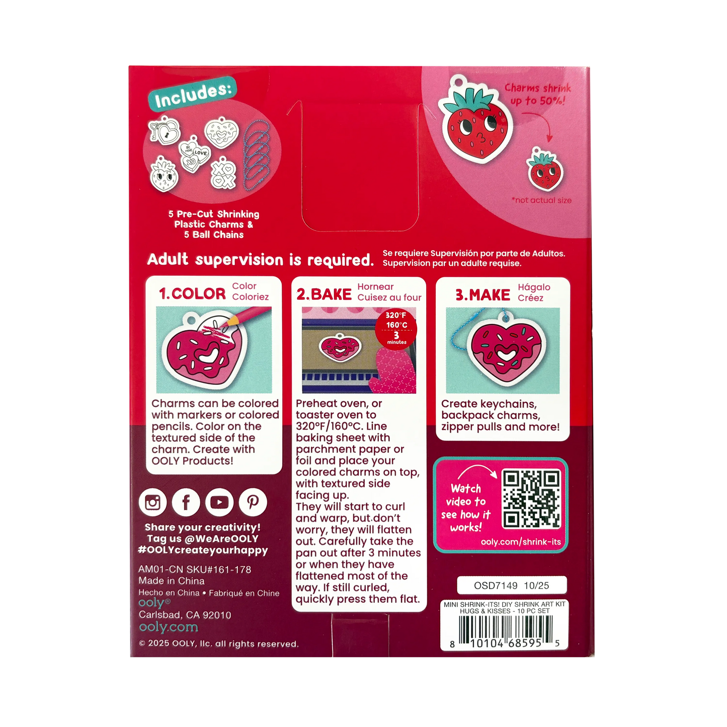 Shrink-Its! Mini DIY Shrink Art Kit - Hugs & Kisses