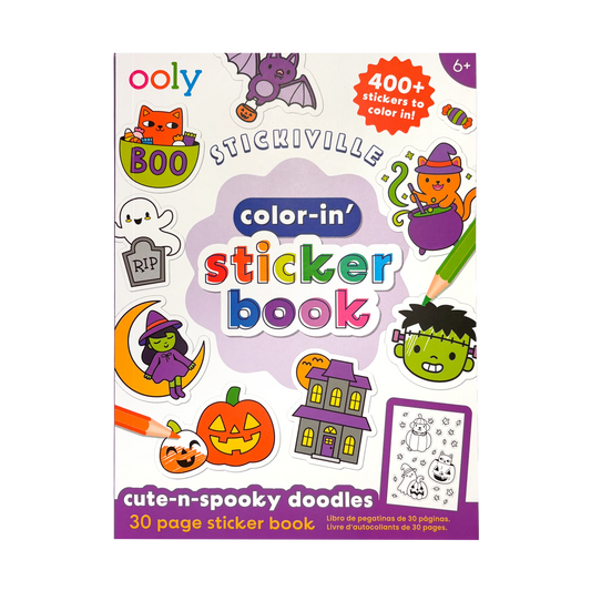 Stickiville Color-In' Sticker Book - Cute-N-Spooky Doodles - 400+ Stickers