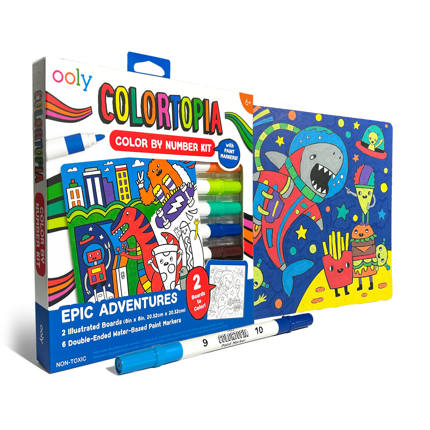 Colortopia Color By Number Paint Marker Kit - Epic Adventures