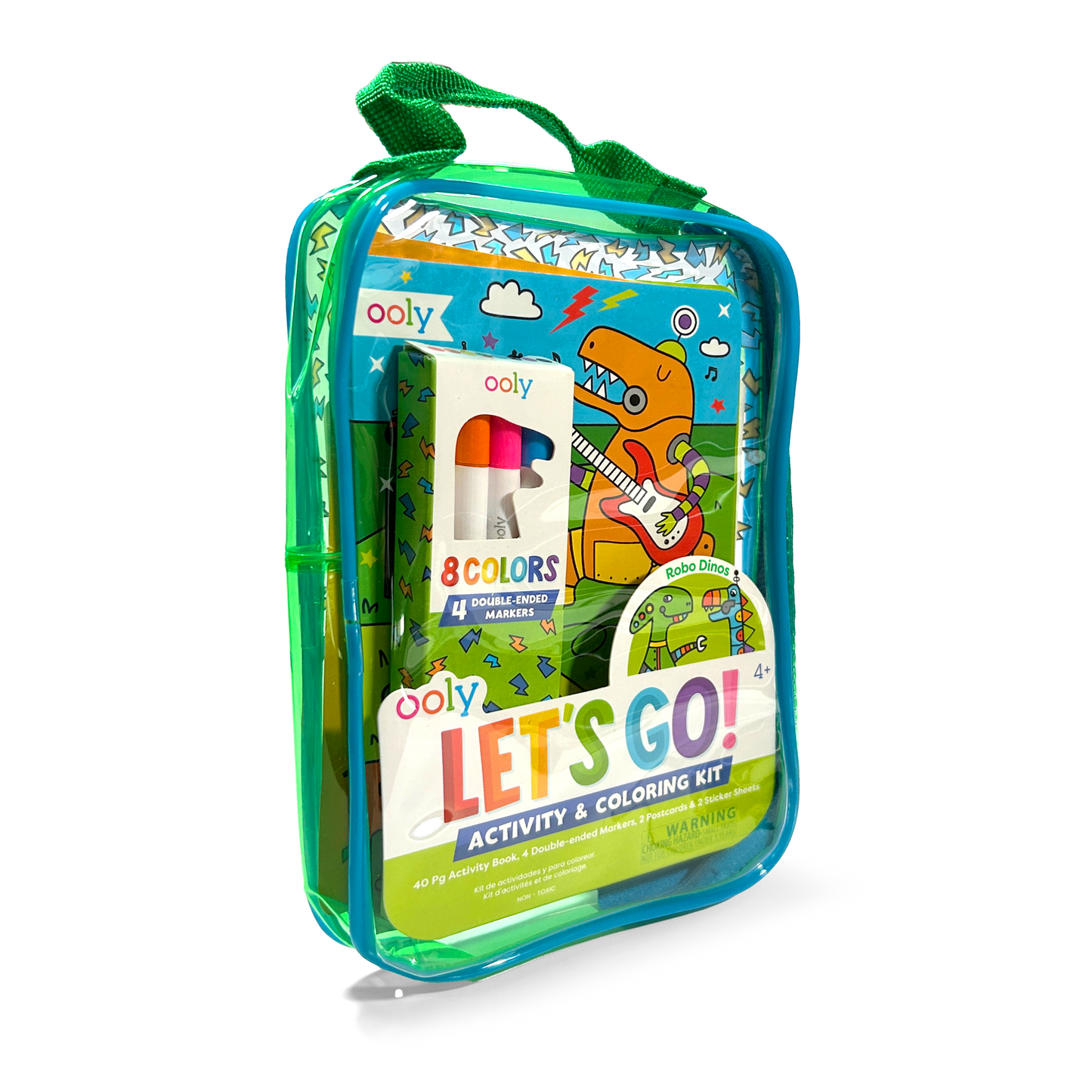 Let's Go! Activity & Coloring Kit - Robo Dinos