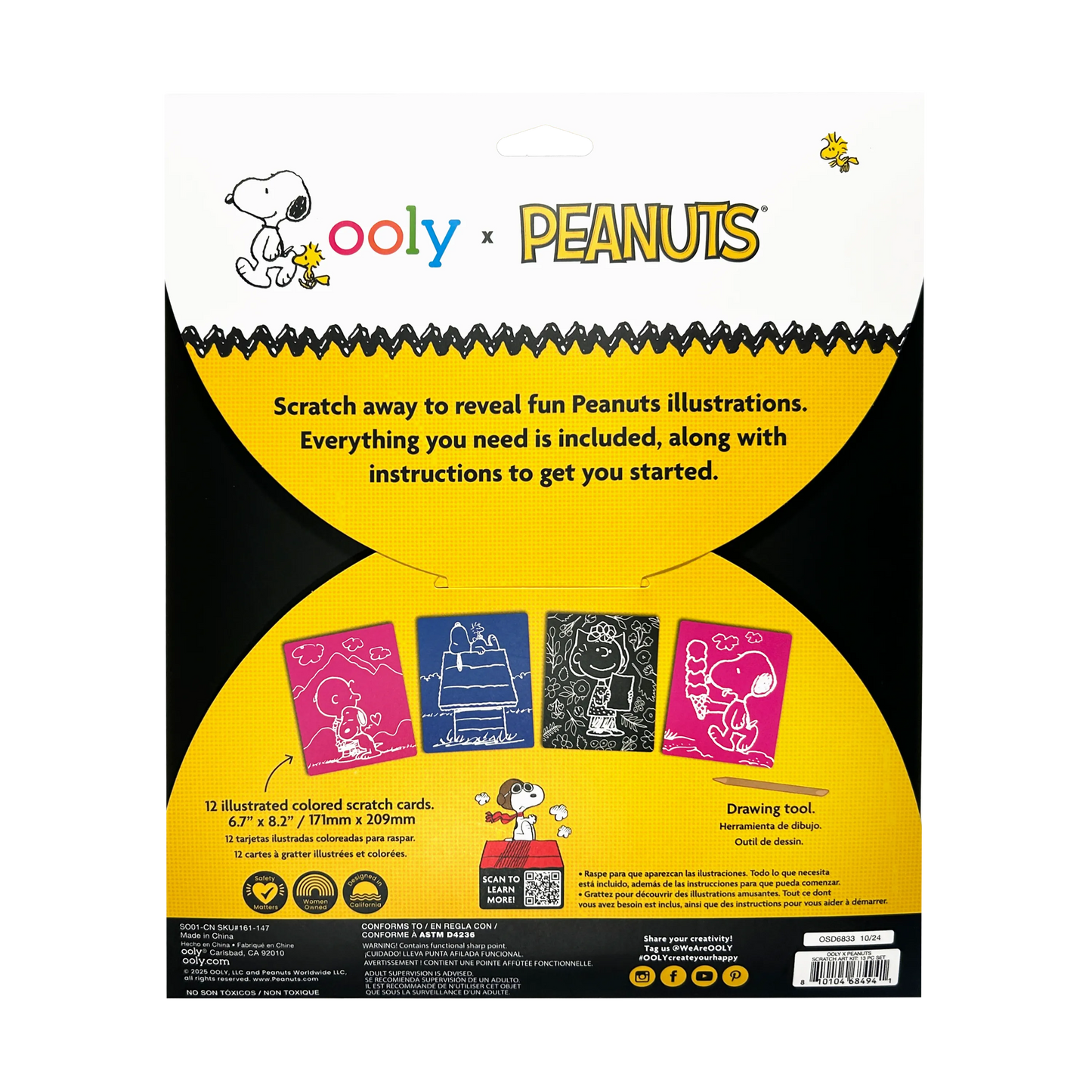 OOLY x Peanuts Scratch Art Kit