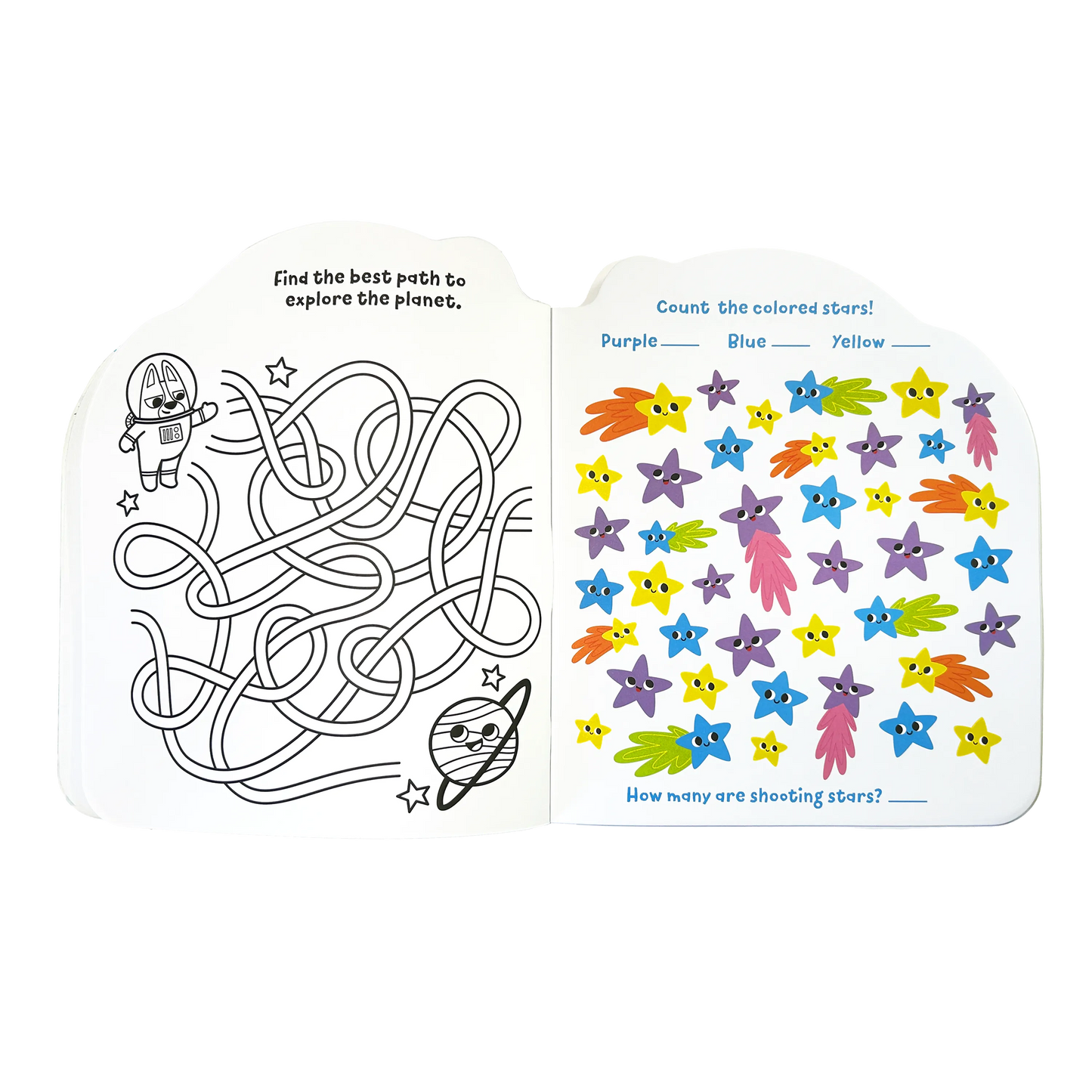 Playful Pages Activity Book - Games Coloring Stickers - Pets in Space