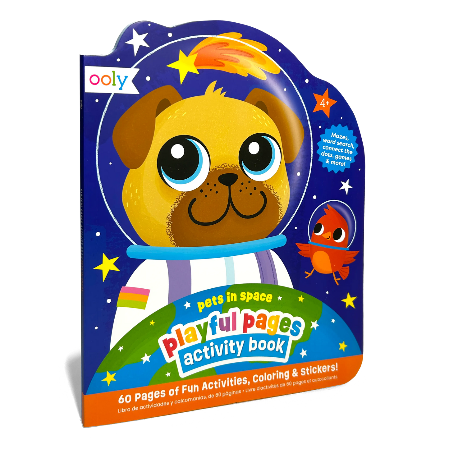 Playful Pages Activity Book - Games Coloring Stickers - Pets in Space
