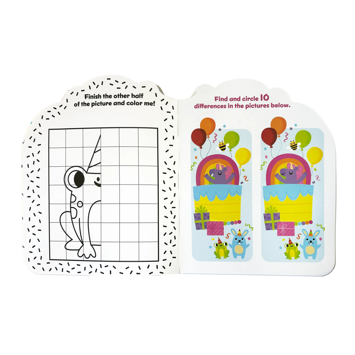Playful Pages Activity Book - Games Coloring Stickers - Unicorn Party!