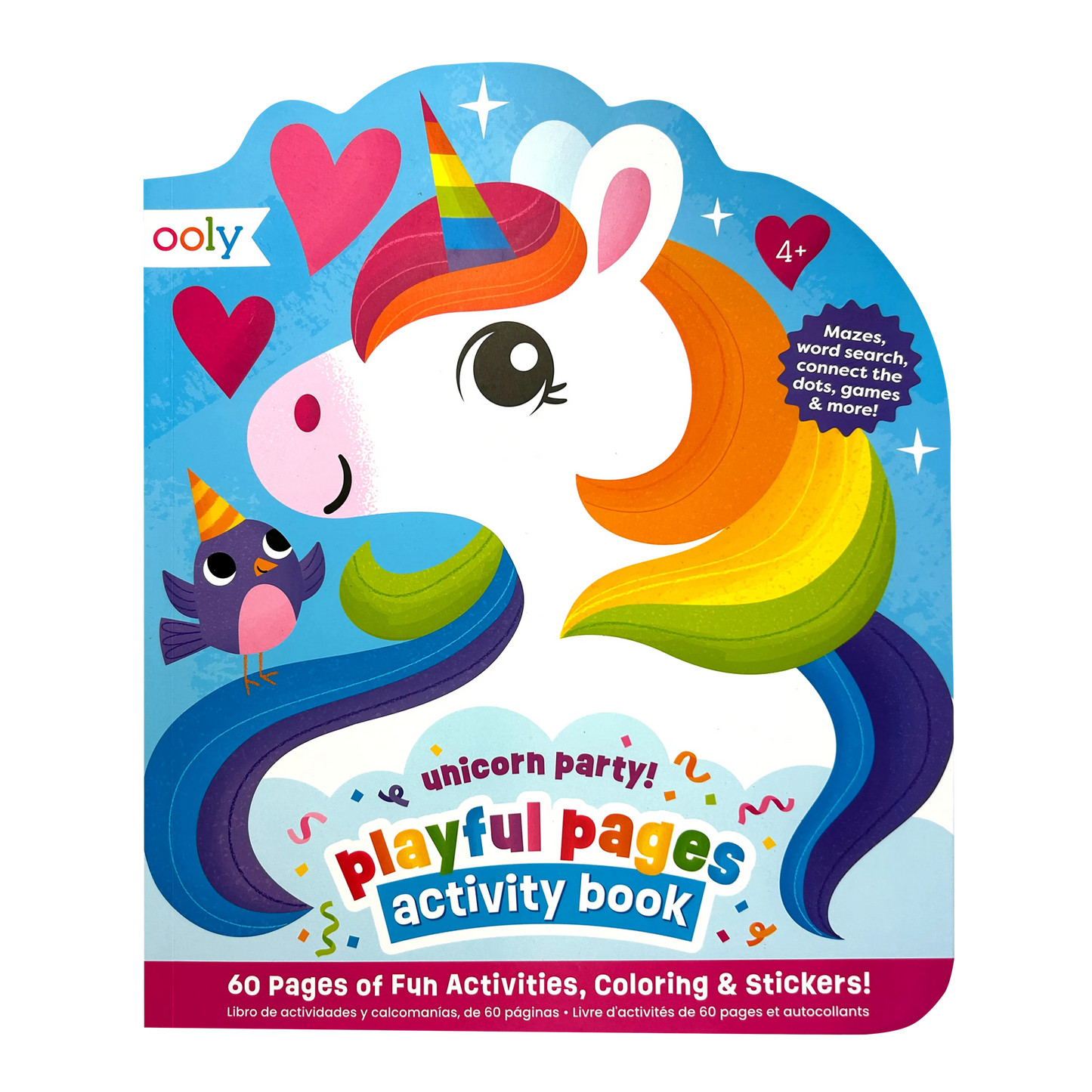 Playful Pages Activity Book - Games Coloring Stickers - Unicorn Party!