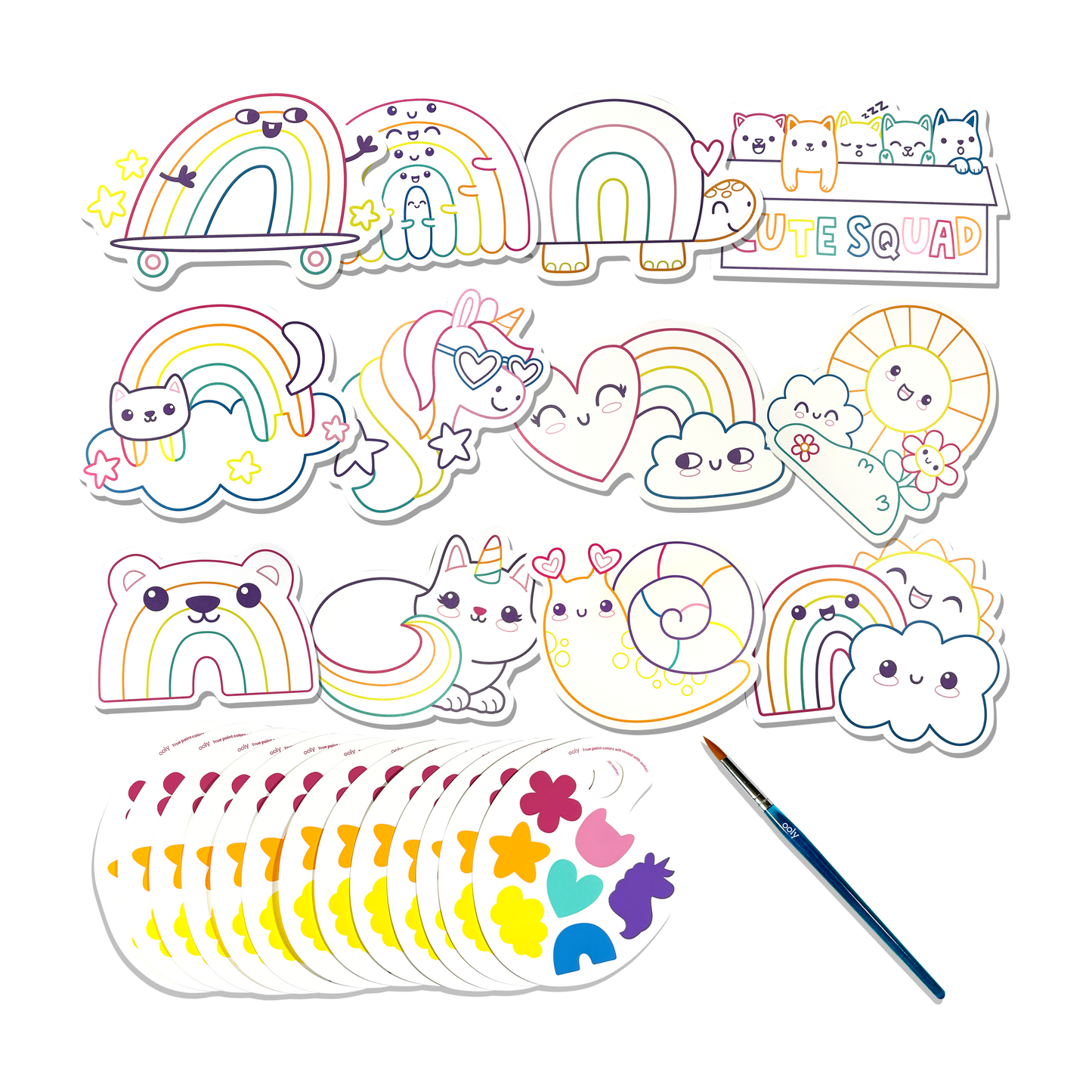 Playful Painters Easy Watercolor Painting Kit - Rainbow Cuties