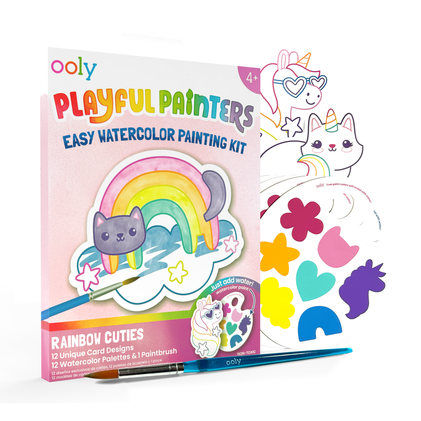Playful Painters Easy Watercolor Painting Kit - Rainbow Cuties