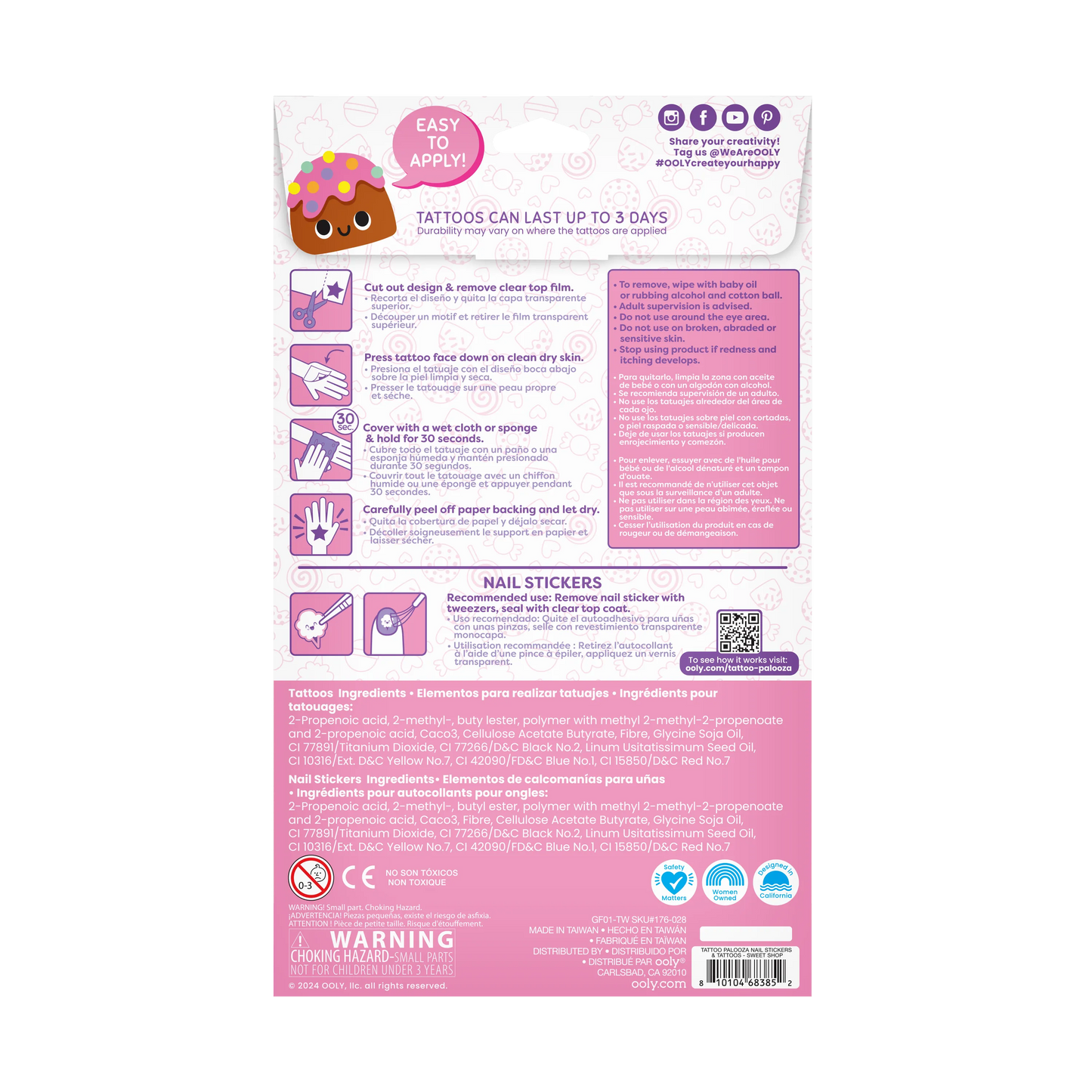 Tattoo-Palooza Temporary Tattoos & Nail Stickers - Sweet Shop