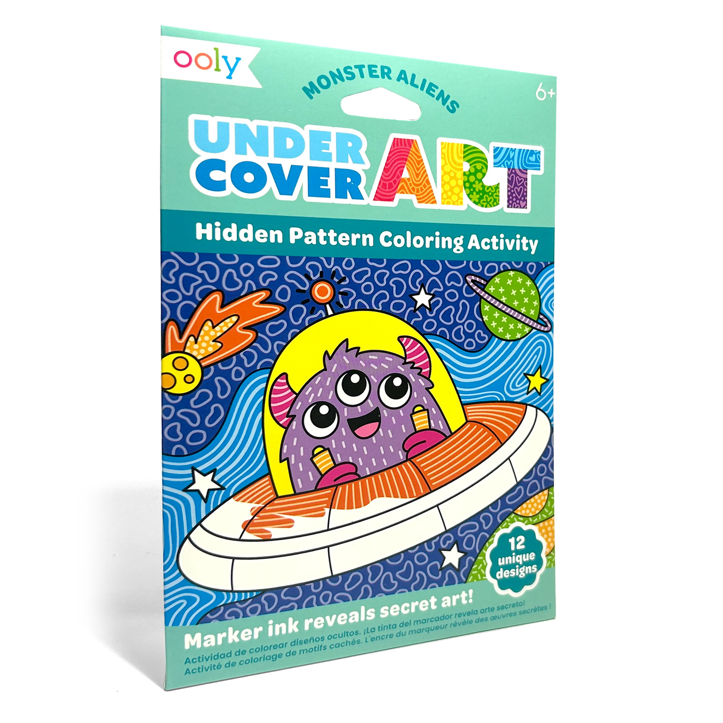 Undercover Art Hidden Pattern Coloring Activity Art Cards - Monster Aliens