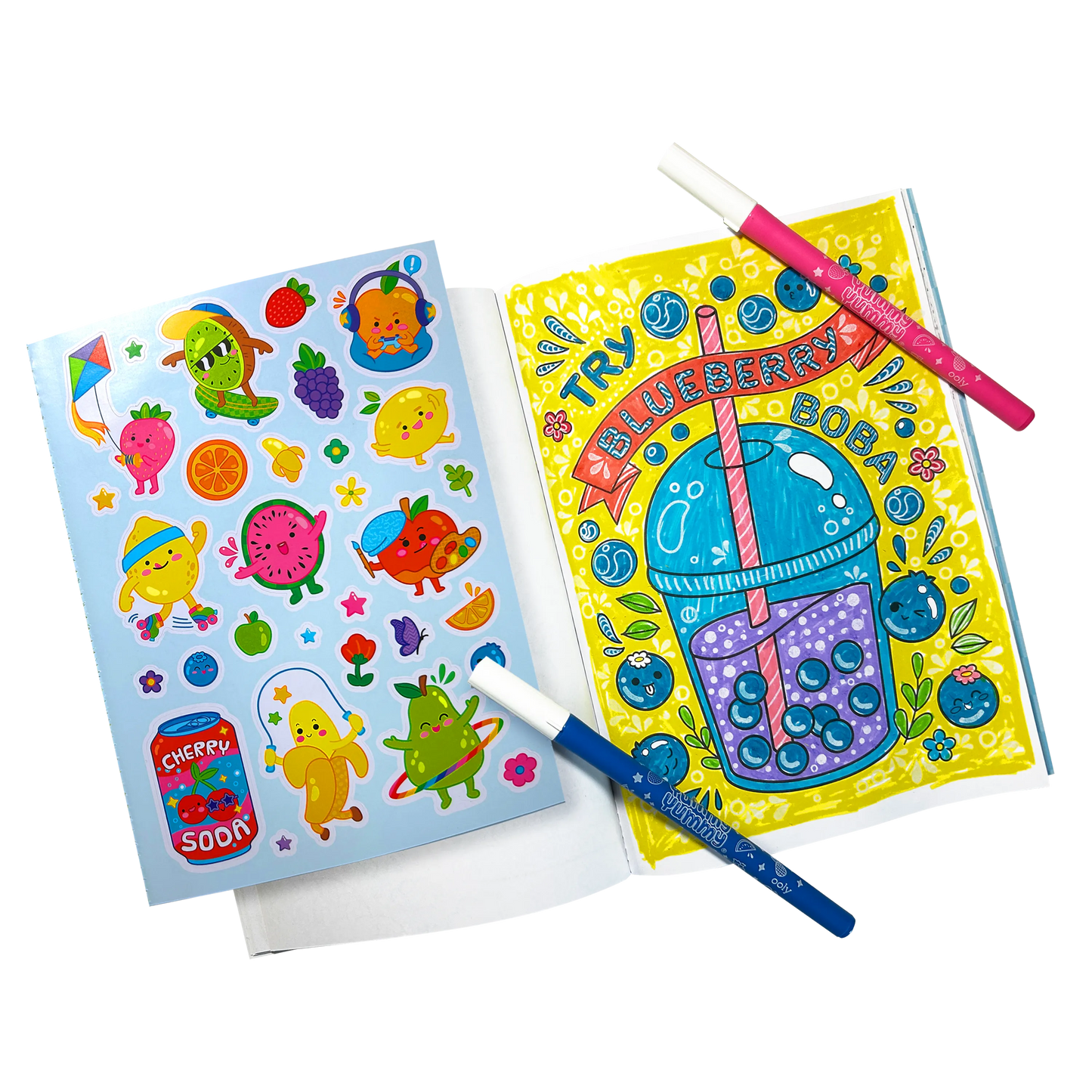 Yummy Yummy Scented Coloring Kit - Markers Stickers Coloring Book