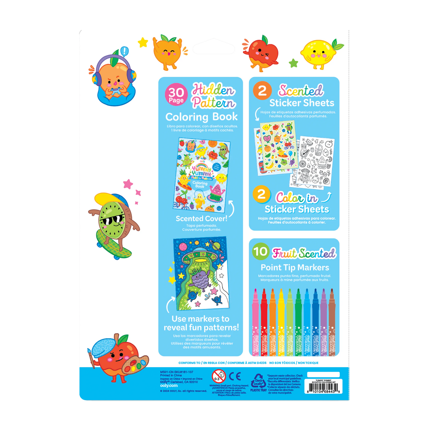 Yummy Yummy Scented Coloring Kit - Markers Stickers Coloring Book
