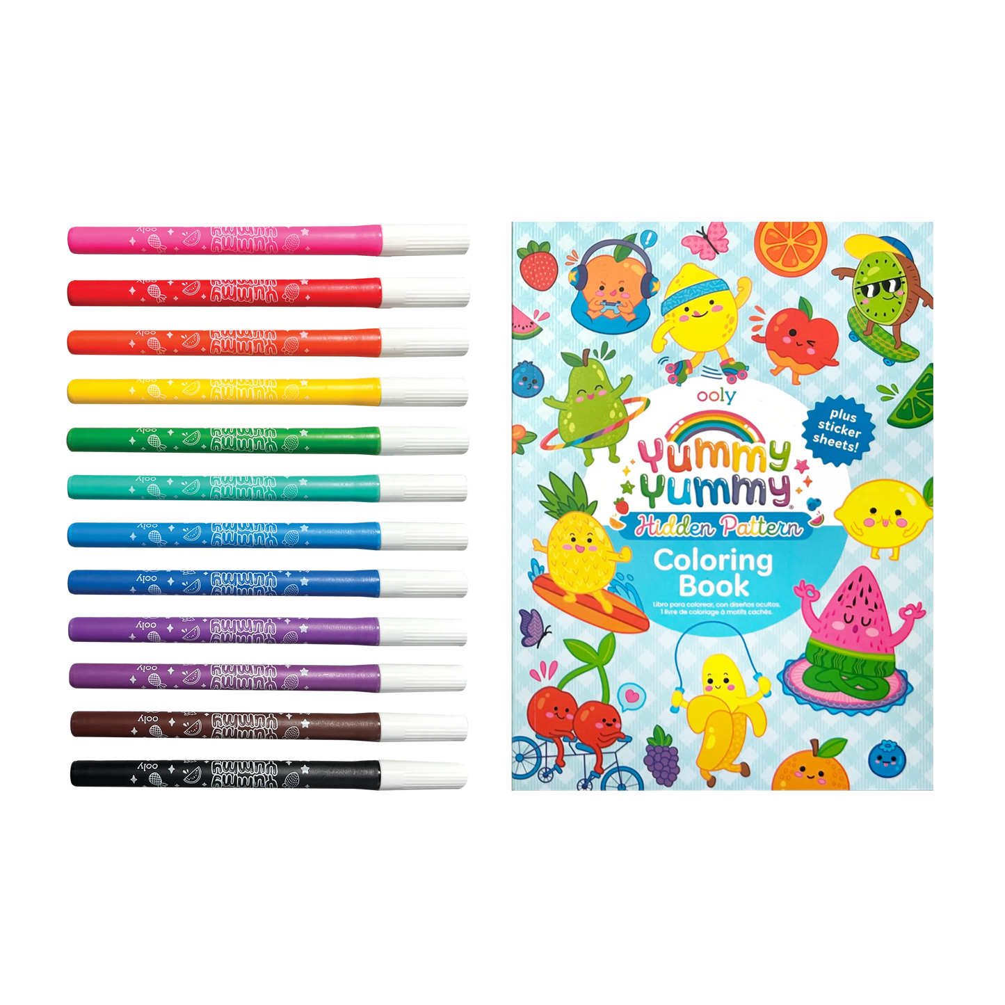 Yummy Yummy Scented Coloring Kit - Markers Stickers Coloring Book