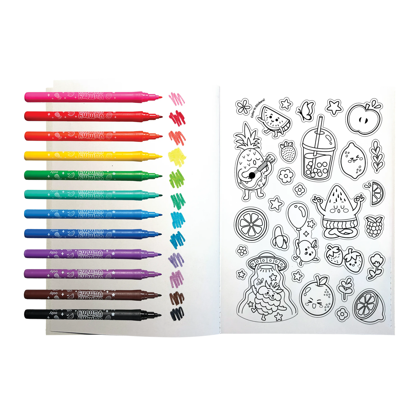 Yummy Yummy Scented Coloring Kit - Markers Stickers Coloring Book